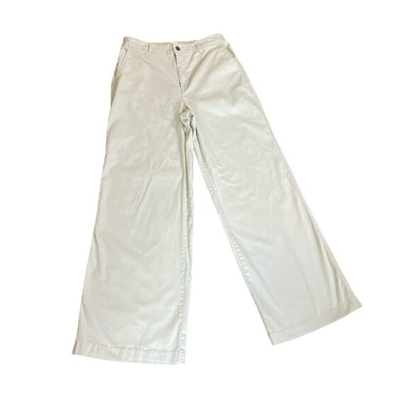 GAP Girlfriend Khaki Pants Sz 12 Tall Light Beige/Khaki Cotton-Spandex #331A - Picture 2 of 7